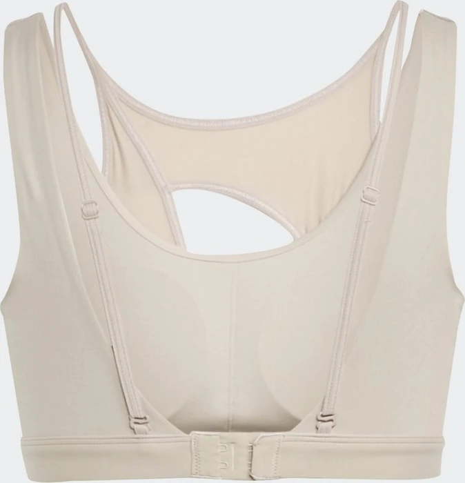 adidas Powerimpact Luxe Medium-Support Sport-BH wonder taupe/blue fusion metallic (Damen)