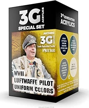 AK-Interactive 3rd Gen Acrylic Colors WWII Luftwaffe Pilot Uniform Colors Farbset, 4-tlg.