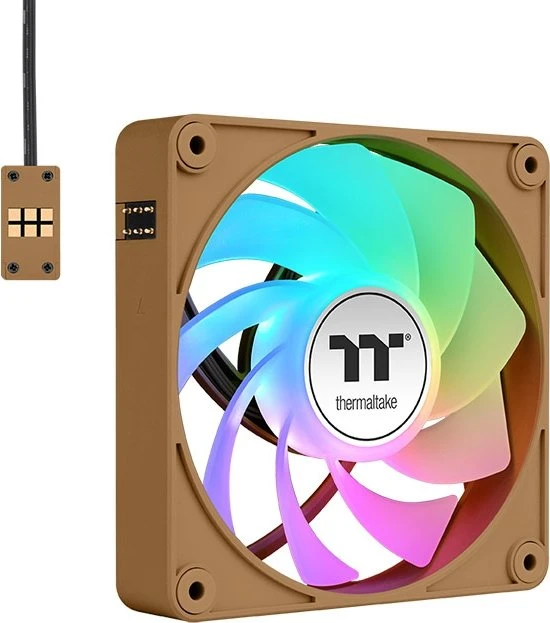 Thermaltake CT140 EX ARGB Sync Reverse Gravel Sand, braun/weiß, 140mm, 3er-Pack