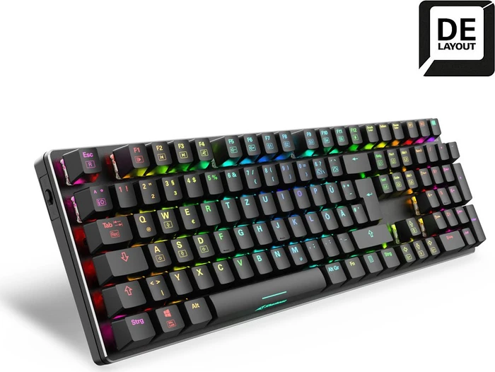 Sharkoon Skiller SGK36W Wireless, schwarz, LEDs RGB, Huano RED, USB, DE
