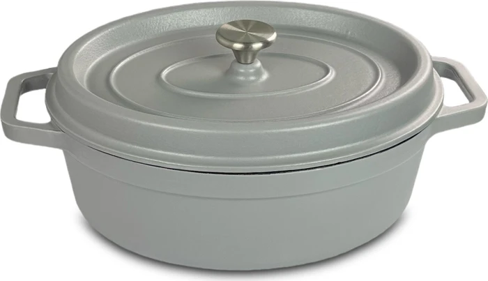 Osoltus Gusseisen Bräter oval 33cm 5.5l hellgrau