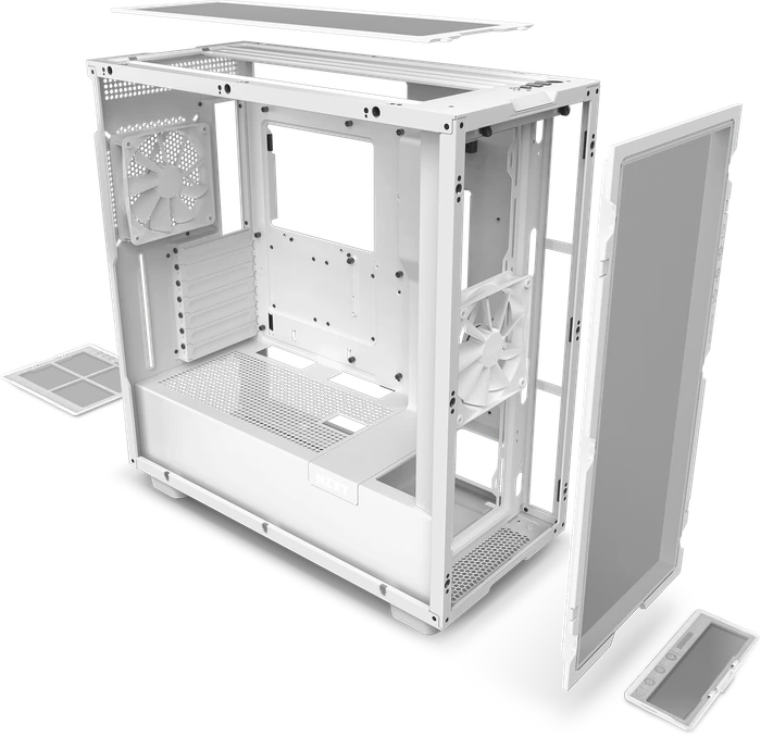 NZXT H7 Flow White, weiß, Glasfenster