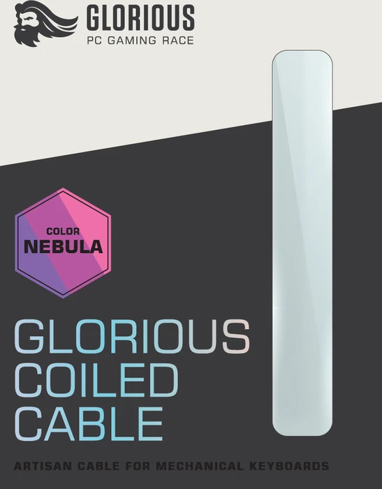 Glorious Coiled Cable USB-C auf USB-A, Tastaturkabel (Spiral-Textilkabel), 1.37m, Nebula
