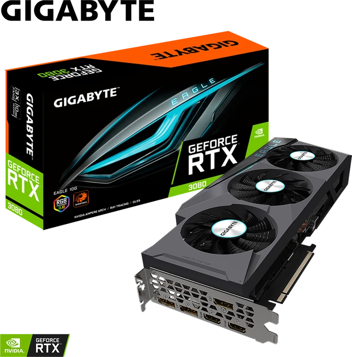 GIGABYTE GeForce RTX 3080 Eagle 10G (Rev. 1.0), 10GB GDDR6X, 2x HDMI, 3x DP