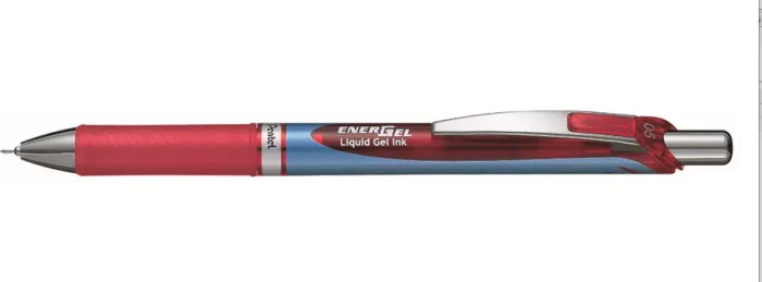 Pentel EnerGel BLN75 0.5mm/0.25mm Gelroller rot/silber, 12er-Pack (BL75-B0-12) – Bild 3 von 3