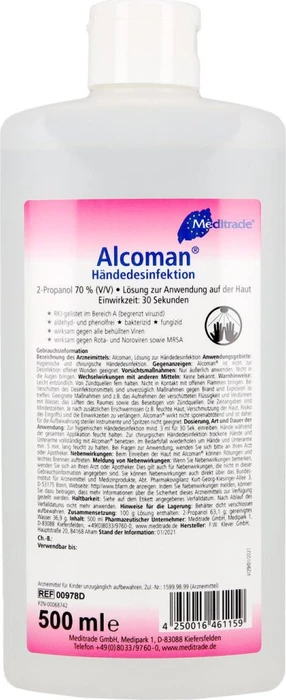 Meditrade Alcoman Handdesinfektionsmittel, 500ml (00978D)
