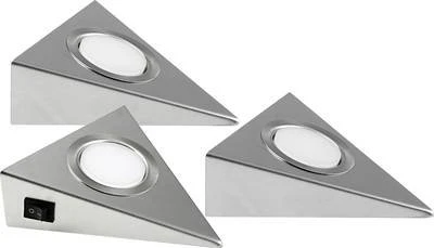 Heitronic GENUA Unterbauleuchte edelstahl, 3 Stück