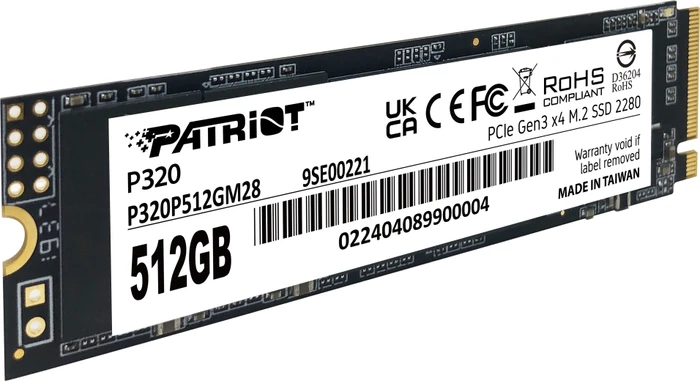 Patriot P320 512GB, M.2 2280 / M-Key / PCIe 3.0 x4