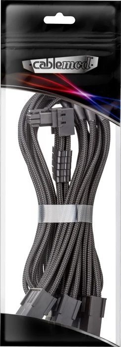 CableMod C-Series Pro, 12V-2x6 Kabel, 3x 8-Pin PCIe Stecker auf 16-Pin PCIe 5.1 12V-2x6 Stecker, Adapterkabel, 90°, Variante A, schwarz, 45cm