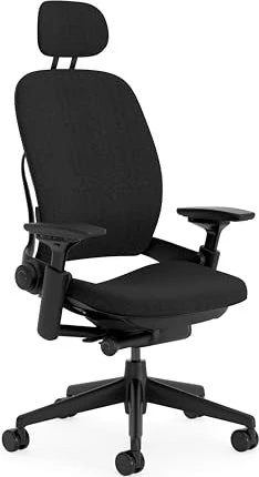 Steelcase Leap Bürostuhl mit Kopfstütze, onyx
