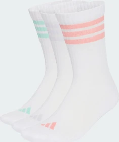 adidas 3-Streifen Cushioned Crew Socken white/semi frozen turbo/clear mint/frozen purple, 3 Paare