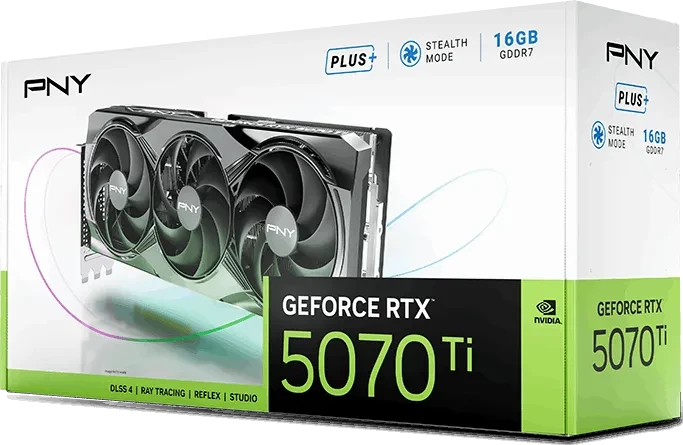 PNY GeForce RTX 5070 Ti Triple Fan Plus, 16GB GDDR7, HDMI, 3x DP