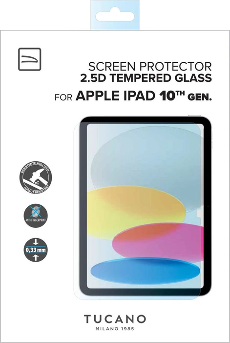 Tucano Displayschutzglas für Apple iPad (A16), Apple iPad 10.Gen 2022
