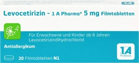 1A Pharma Levocetirizin 5mg Filmtabletten, 20 Stück
