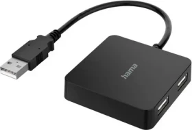 Hama USB Hub, 4x USB-A 2.0 [Buchse], 1x USB-A 2.0 [Stecker] (00200121)