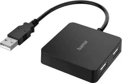 Hama USB Hub, 4x USB-A 2.0 [Buchse], 1x USB-A 2.0 [Stecker]