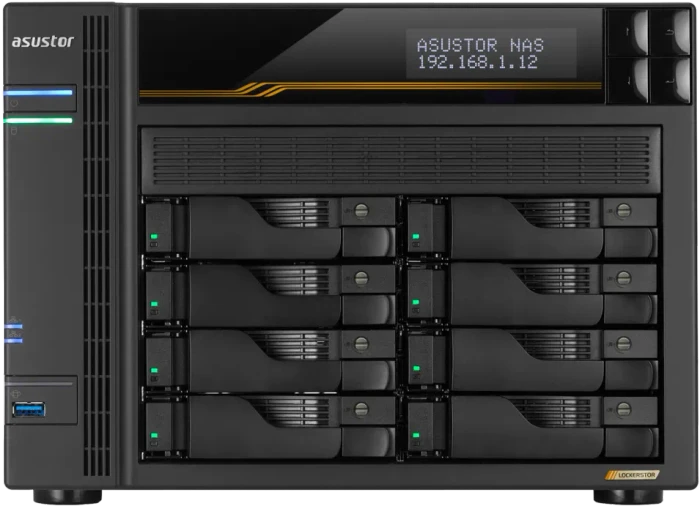 Asustor Lockerstor 8 Gen3 AS6808T 96TB, 16GB RAM ECC, 2x RJ-45 10GBase-T, 2x RJ-45 5GBase-T