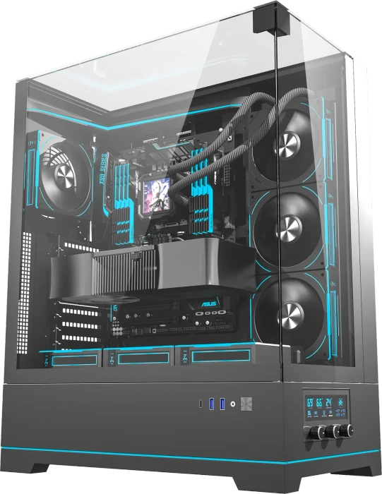 DarkFlash DY450L Pro Black, Glasfenster