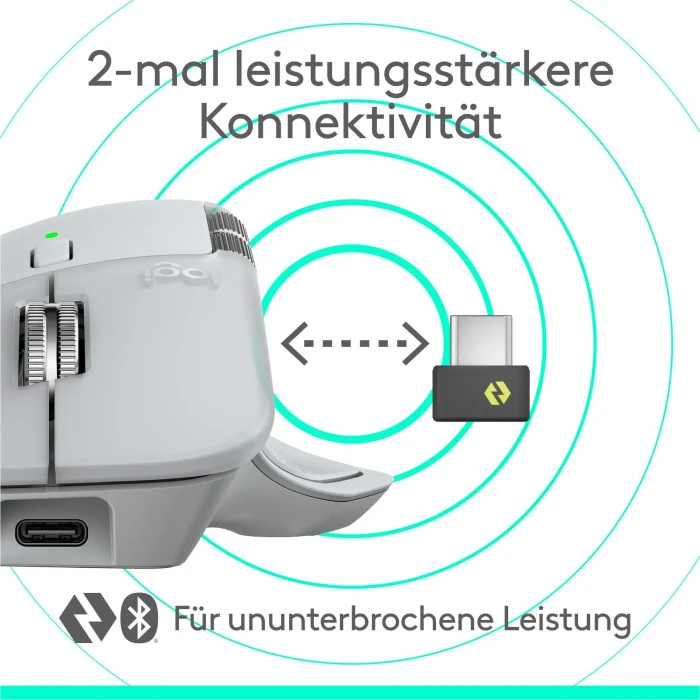Logitech MX Master 4 Pale Grey, hellgrau, Logi Bolt, USB/Bluetooth