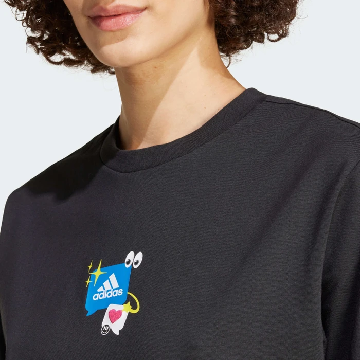 adidas Remoji Graphic T-Shirt kurzarm schwarz (Damen)