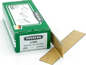Prebena Typ J Stauchkopf Tacker-Nägel verzinkt geharzt, 25x1.25mm, 5000 Stück