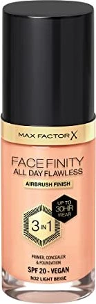 Max Factor Facefinity All Day Flawless Foundation N32 light beige LSF20, 30ml