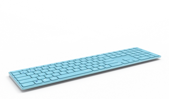 Rapoo E9800M Multi-mode Wireless Ultra-slim Keyboard blau, USB/Bluetooth, DE