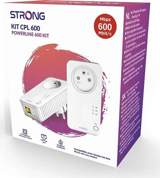 Strong Powerline 600 Duo, FR-Version, HomePlug AV, RJ-45, 2er-Pack