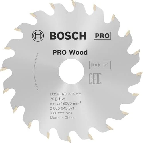 Bosch Professional Optiline Wood Kreissägeblatt 20Z, 85x1.1x15mm, 1 Stück