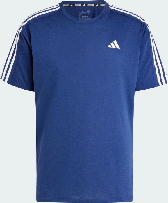 adidas Own The Run 3-Streifen Laufshirt kurzarm dark blue (Herren)