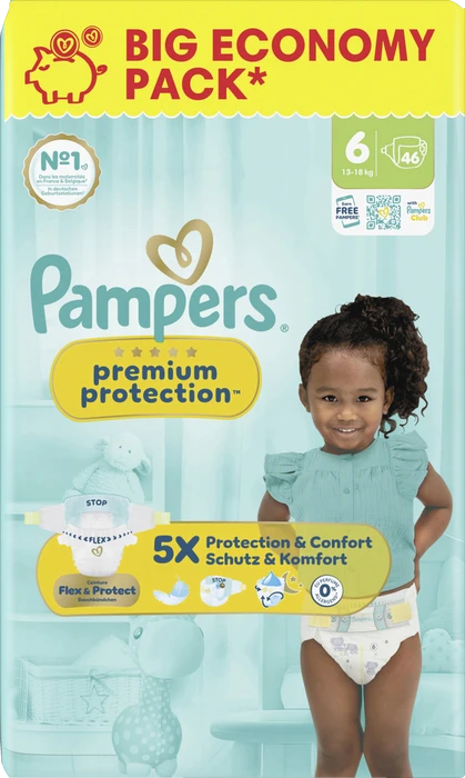 Pampers Premium Protection Gr.6 Einwegwindel, 13-18kg, 46 Stück