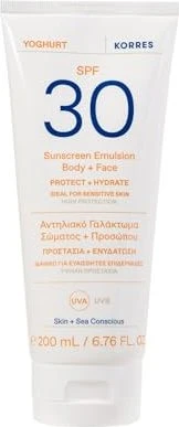 Korres Yoghurt Sonnenschutz-Emulsion für Gesicht & Körper LSF30, 200ml