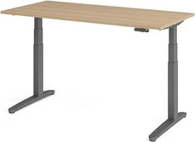 Hammerbacher Ergonomic Aktiv XBHM16 elektrisch höhenverstellbarer Sitz-Steh-Schreibtisch 160x80cm Eiche/graphit