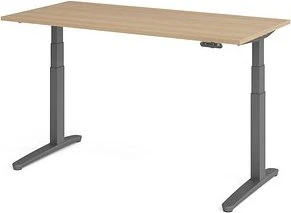 Hammerbacher Ergonomic Aktiv XBHM16 elektrisch höhenverstellbarer Sitz-Steh-Schreibtisch 160x80cm Eiche/graphit