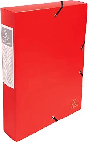 Exacompta Archivbox Kunststoff blickdicht 60mm, A4, rot