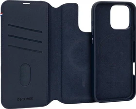 Decoded Leather Detachable Wallet Case für Apple iPhone 16 Pro navy blue