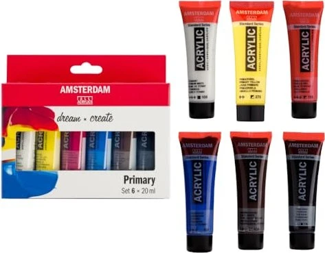 Royal Talens Amsterdam Primary Acrylfarben, 6 Farben, 20ml
