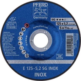 Pferd E 125-5.2 SG INOX Schleifscheibe, 125x5.2x22.23mm, 10 Stück