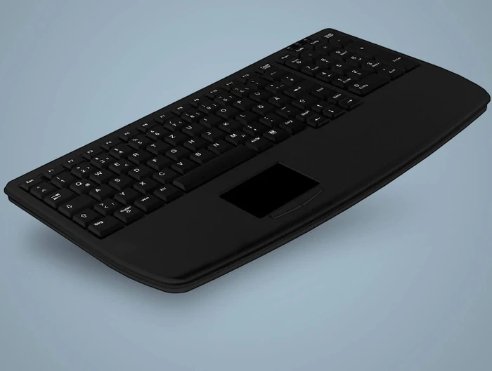 Contour Design Active Key kompakte Tastatur mit Touchpad und Nummernblock, schwarz, USB, DE