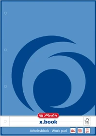 Herlitz x.book Arbeitsblock, A4, liniert, 50 Blatt