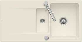 Villeroy & Boch Siluet 60 R Einbau Becken reversibel mit Ablauffernbedienung ivory