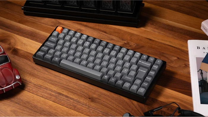 Keychron K2 Max, 75%, PBT, schwarz/grau, LEDs RGB, hot-swap, Keychron Super BANANA, USB/Bluetooth, DE