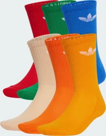 adidas Trefoil Cushion Crew Socken halo blush/blue/green/better scarlet, 6 Paare