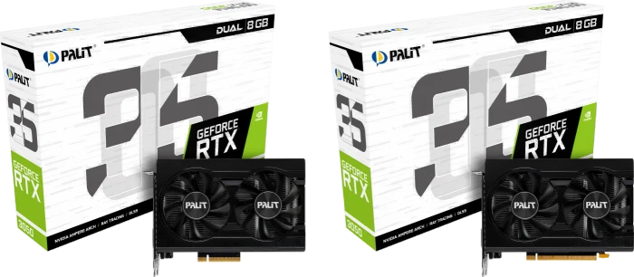 Palit GeForce RTX 3050 Dual / Dual V1 (GA107), 8GB GDDR6, DVI, HDMI, DP