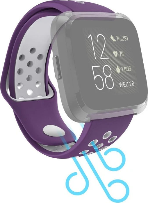 Hama Ersatzarmband Sport für Fitbit Versa 2 grau/violett