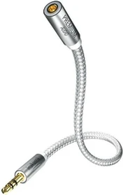 in-akustik Premium Klinke [w9] 3.5mm Klinken Verlängerungskabel weiß/silber 3m (00410203)