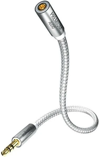 in-akustik Premium Klinke [w9] 3.5mm Klinken Verlängerungskabel weiß/silber 2m