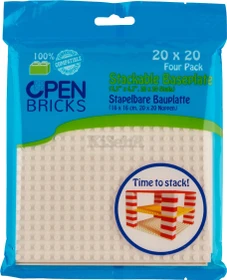 Open Bricks Stapelbare Bauplatte 20x20 Four Pack weiß