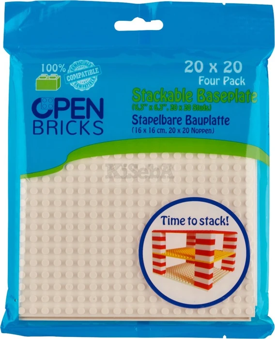 Open Bricks Stapelbare Bauplatte 20x20 Four Pack weiß