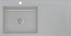 systemceram Mera 100 SL F Einbau Becken links mit Ablauffernbedienung titan